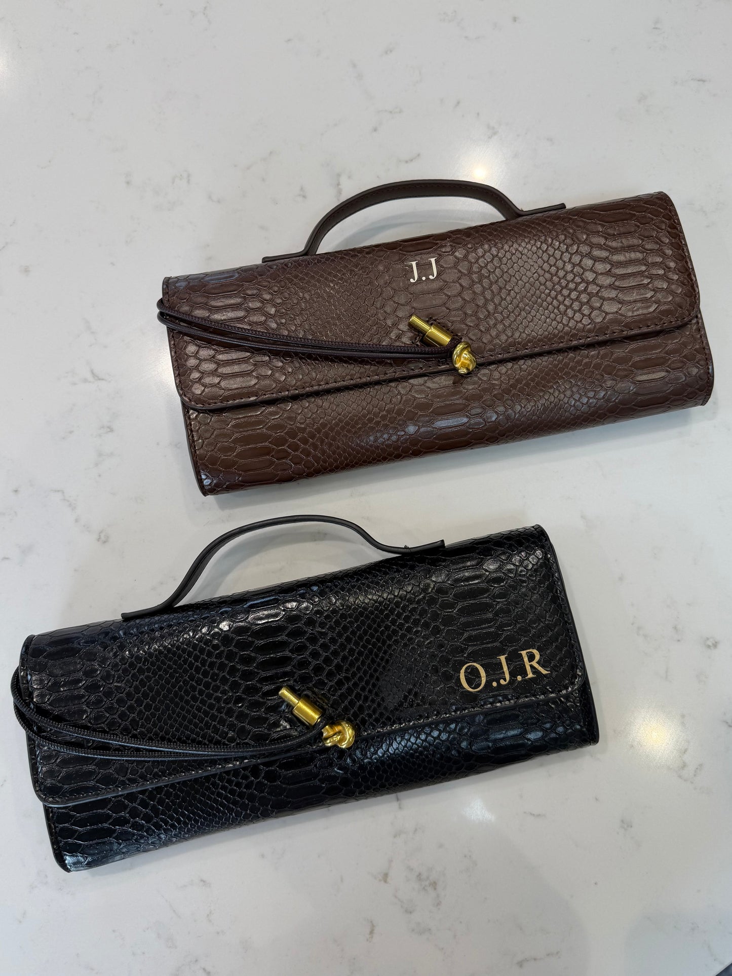 Personalised Crocodile Clutch Bag