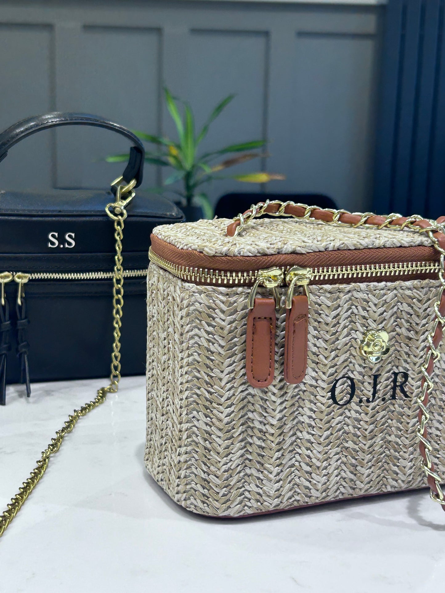 Personalised Straw Bucket bag