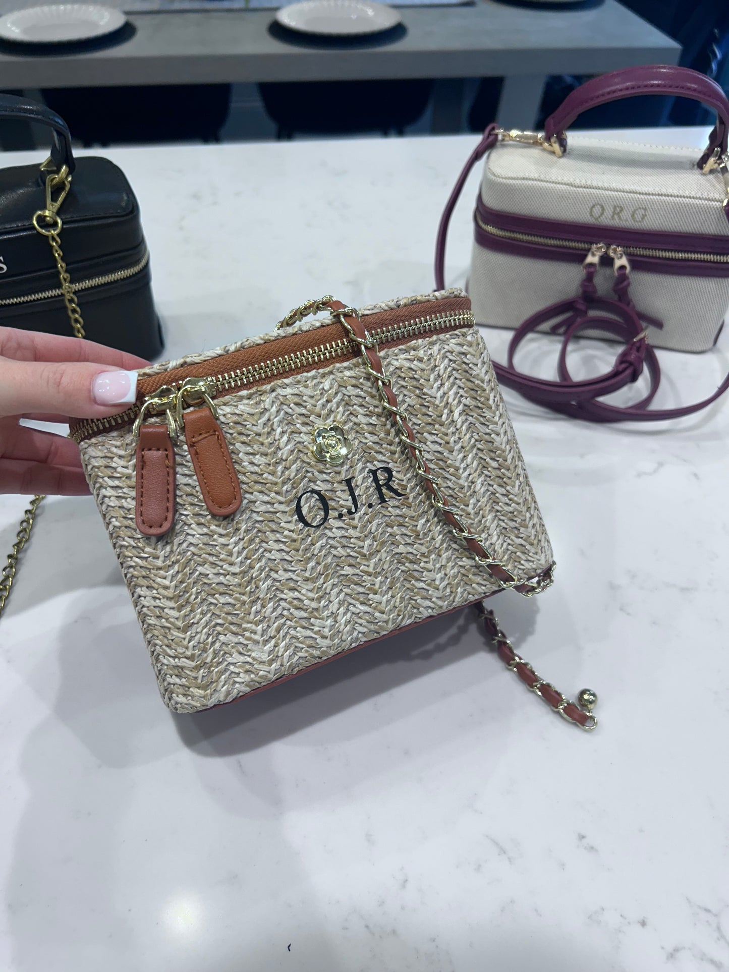 Personalised Straw Bucket bag
