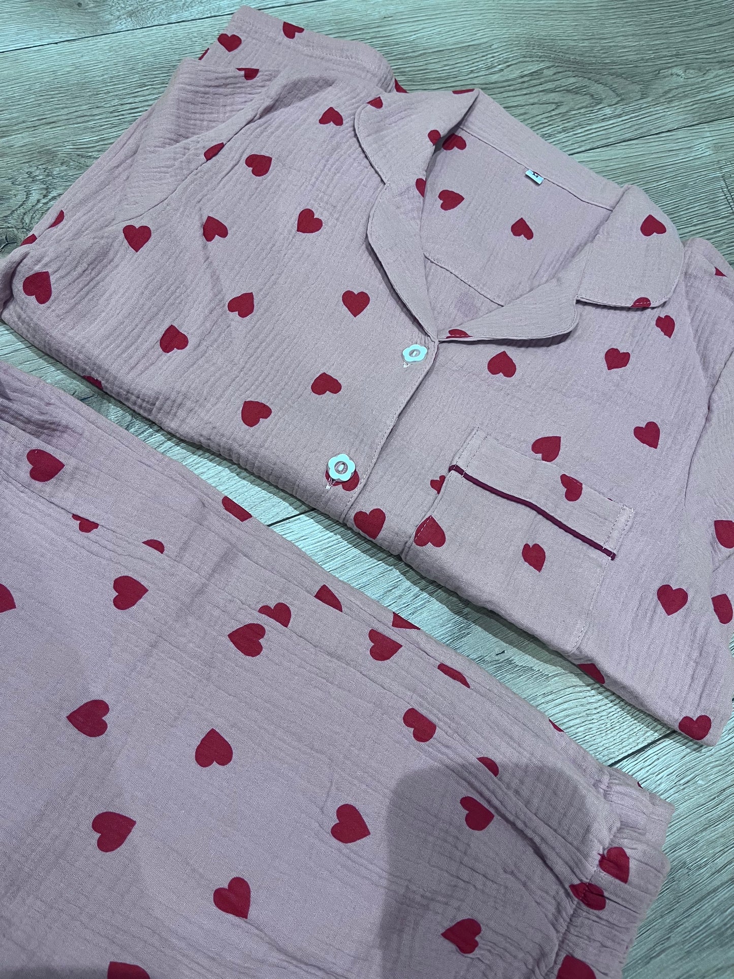 Valentines Inspired Linen PJS Set