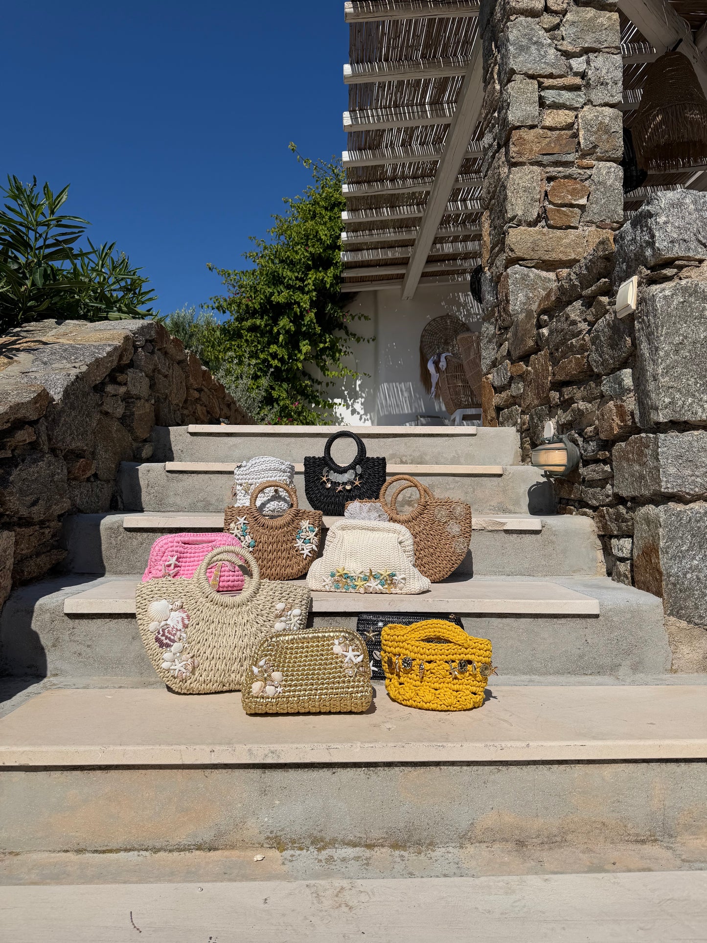 Crochet Embellished Mini Bucket Bag