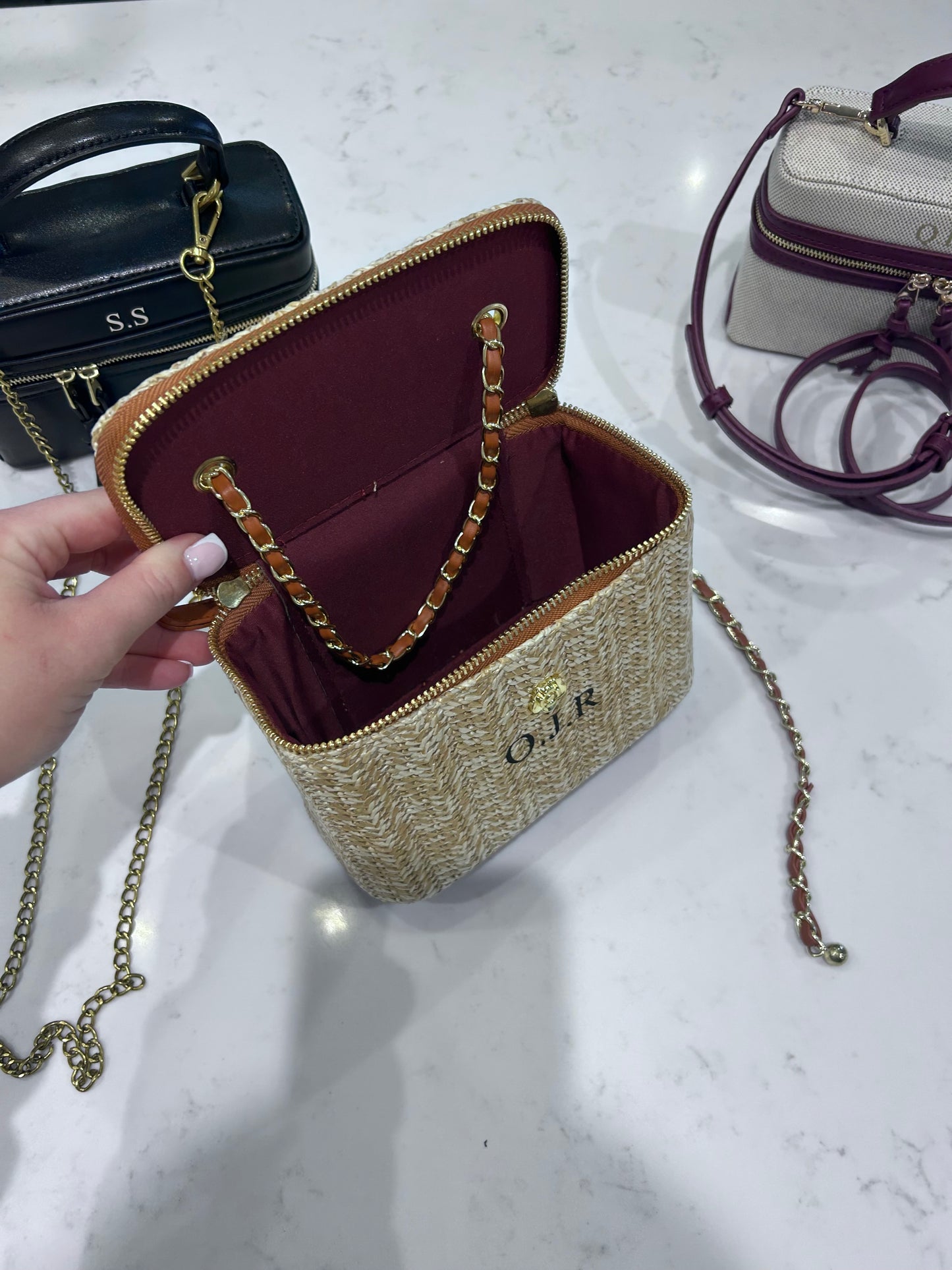 Personalised Straw Bucket bag