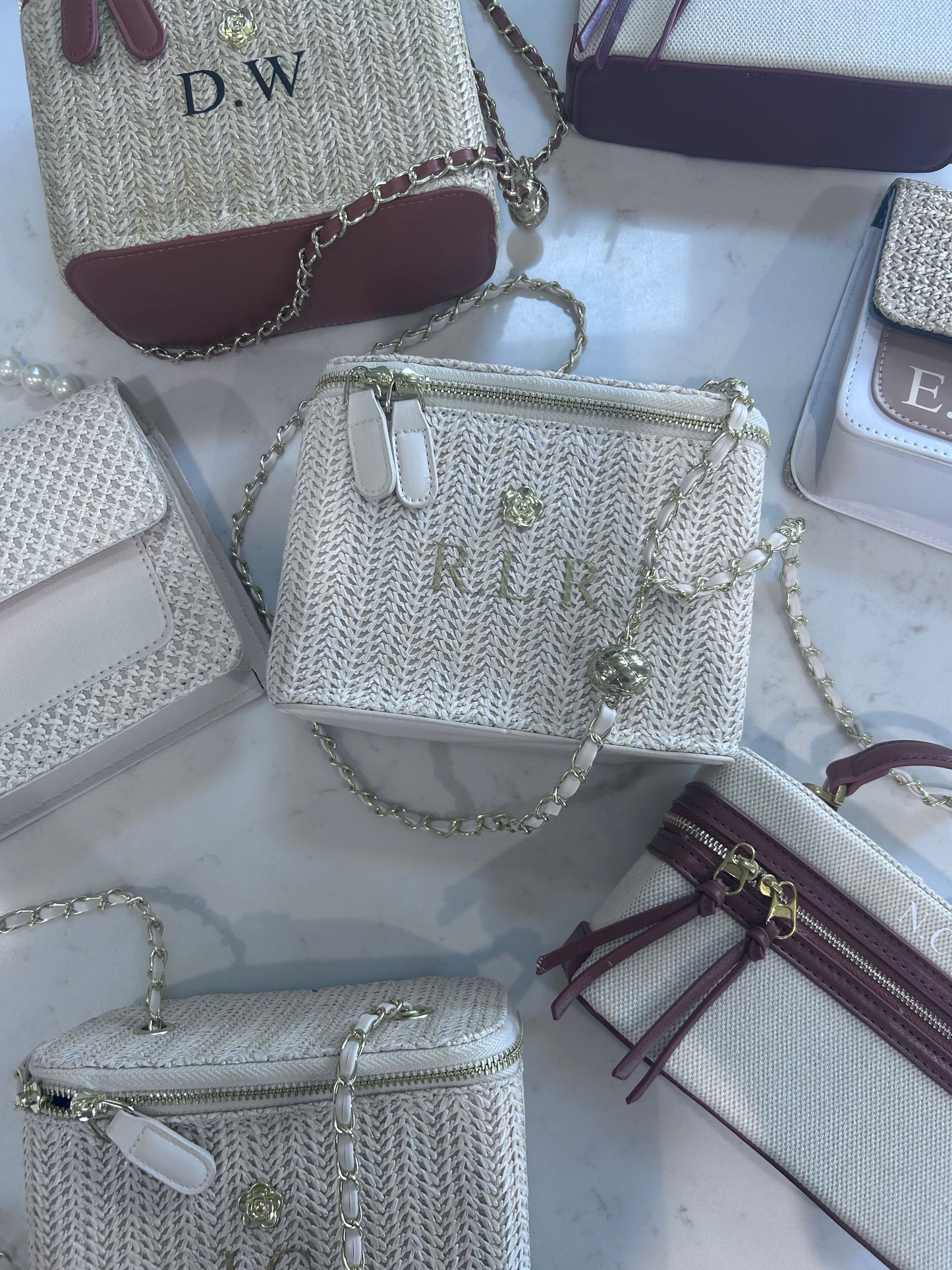 Personalised Straw Bucket bag