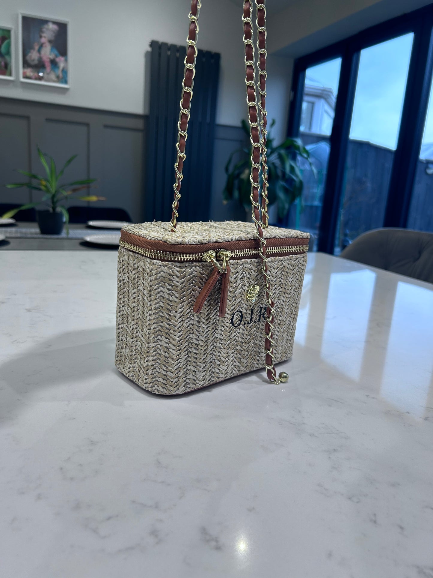 Personalised Straw Bucket bag