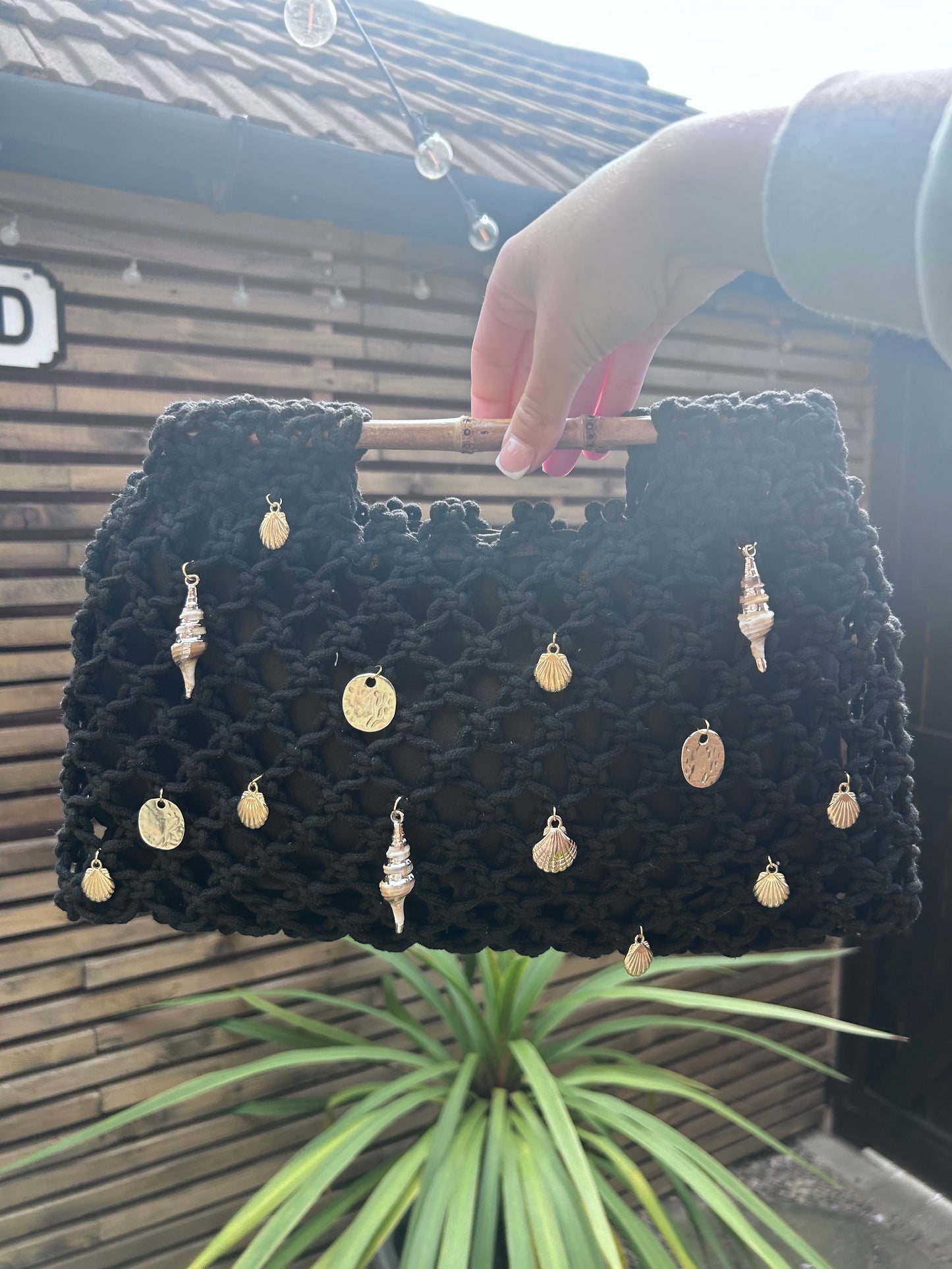 Hand Embellished Crochet Knit Clutch bag