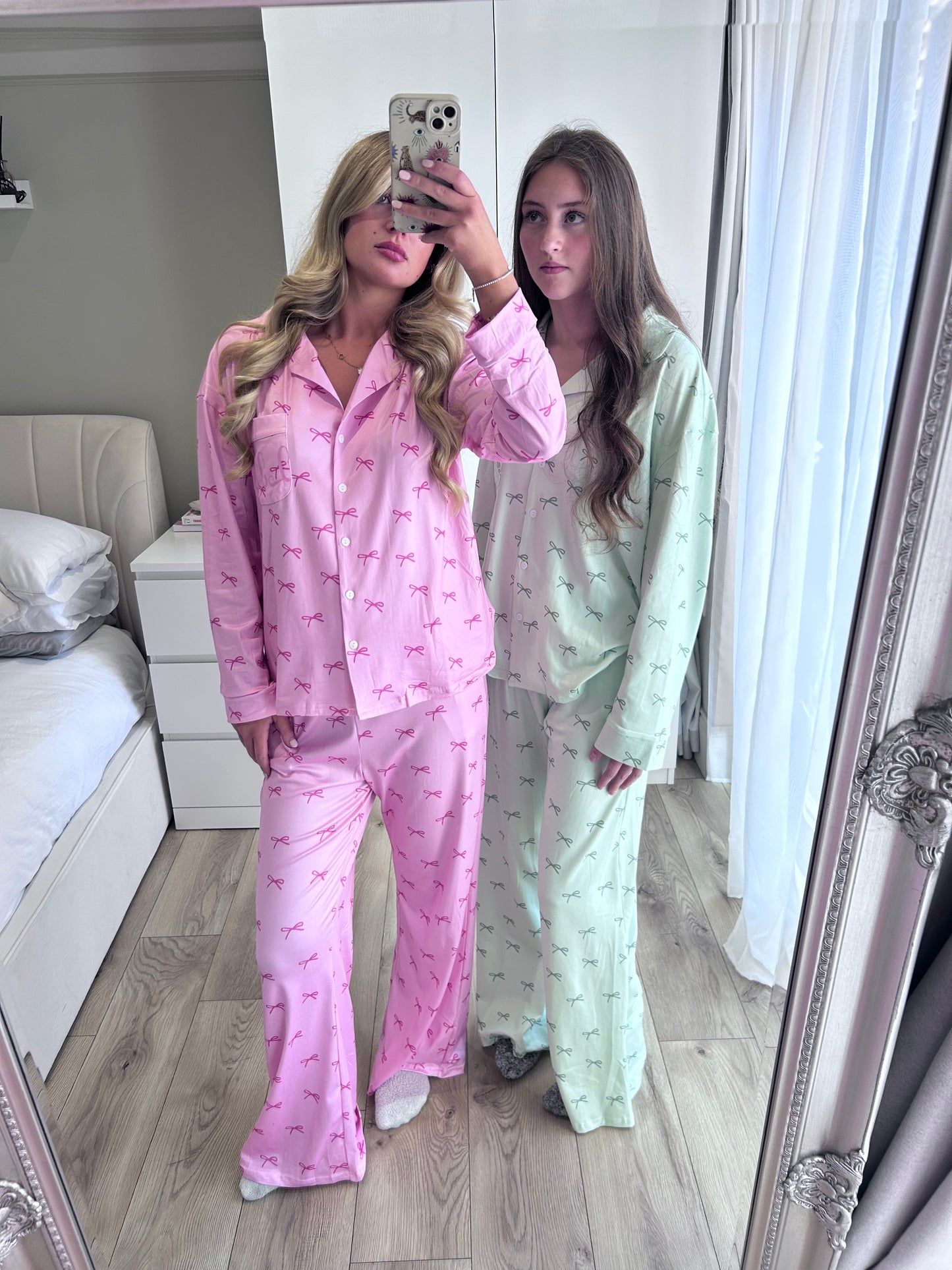 PRE-ORDER Personalised Bow inspired boyfriend pyjamas