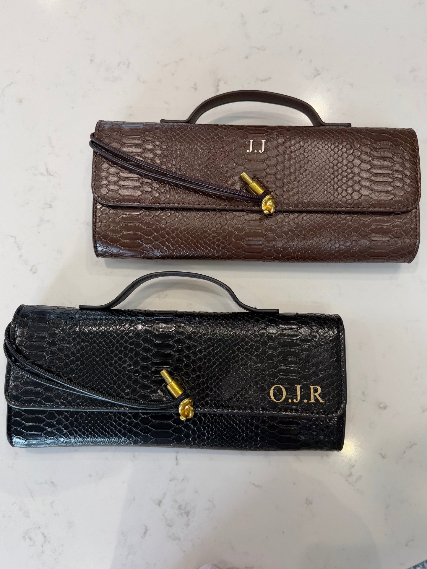 Personalised Crocodile Clutch Bag