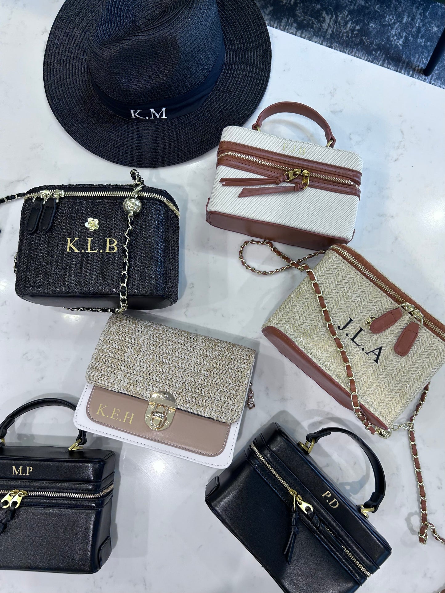 Personalised Straw Bucket bag