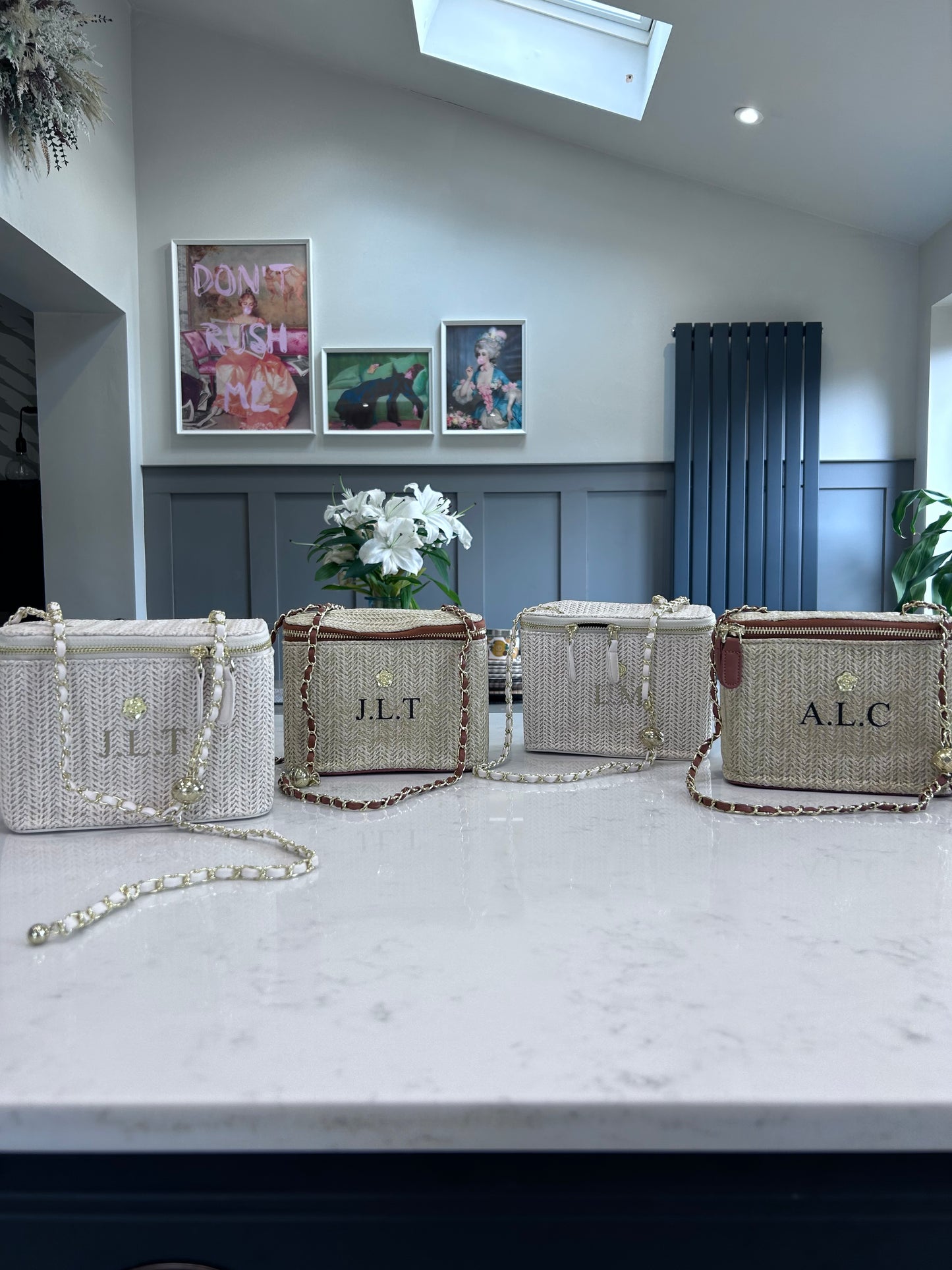 Personalised Straw Bucket bag