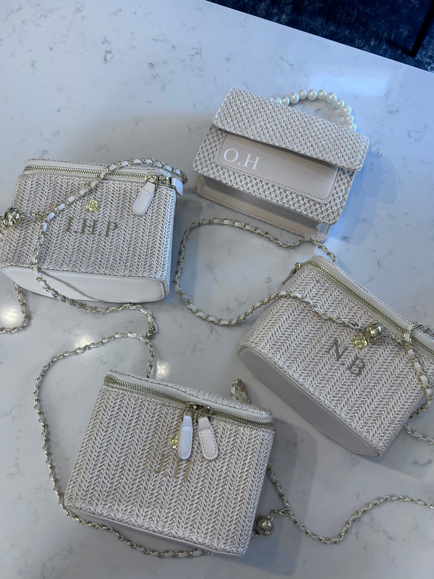 Personalised Straw Bucket bag