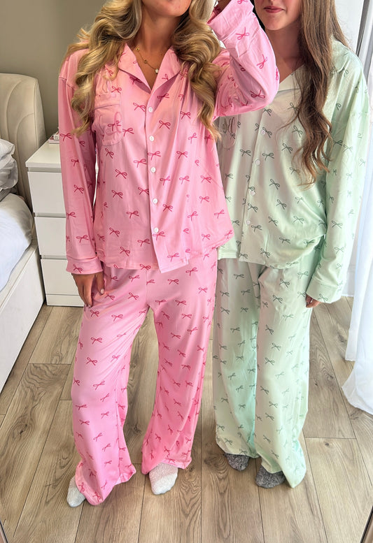 PRE-ORDER Personalised Bow inspired boyfriend pyjamas