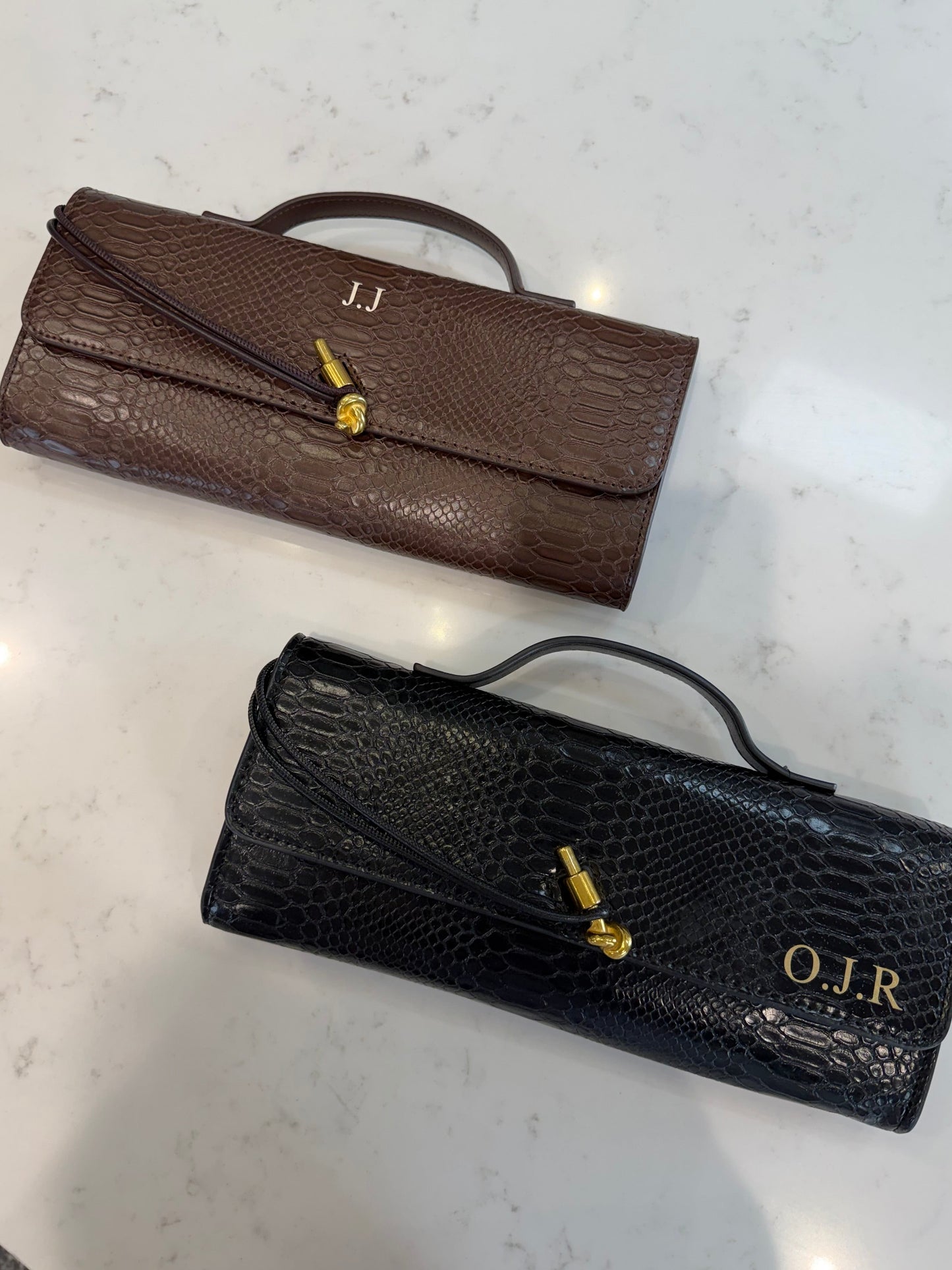Personalised Crocodile Clutch Bag