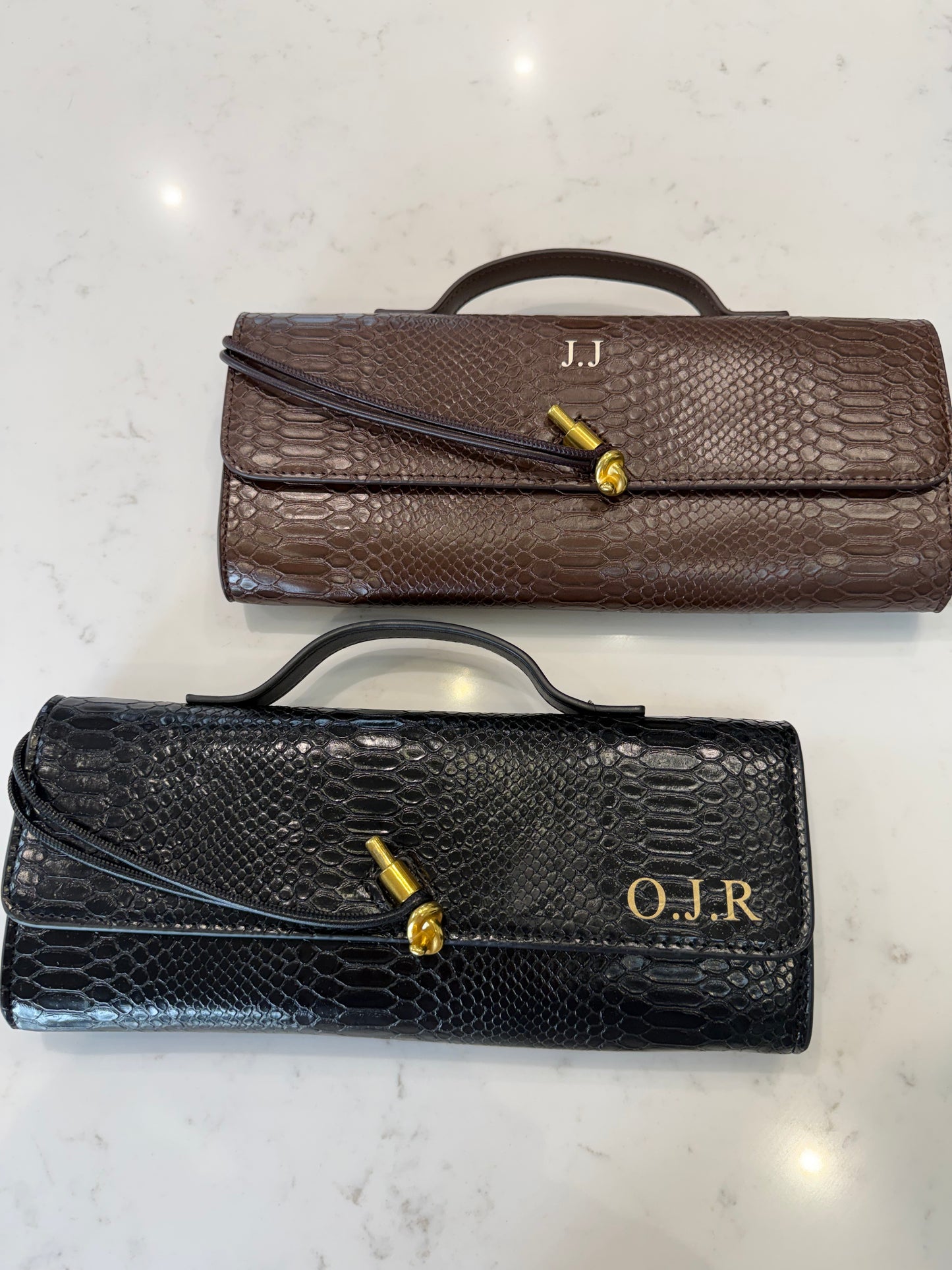 Personalised Crocodile Clutch Bag