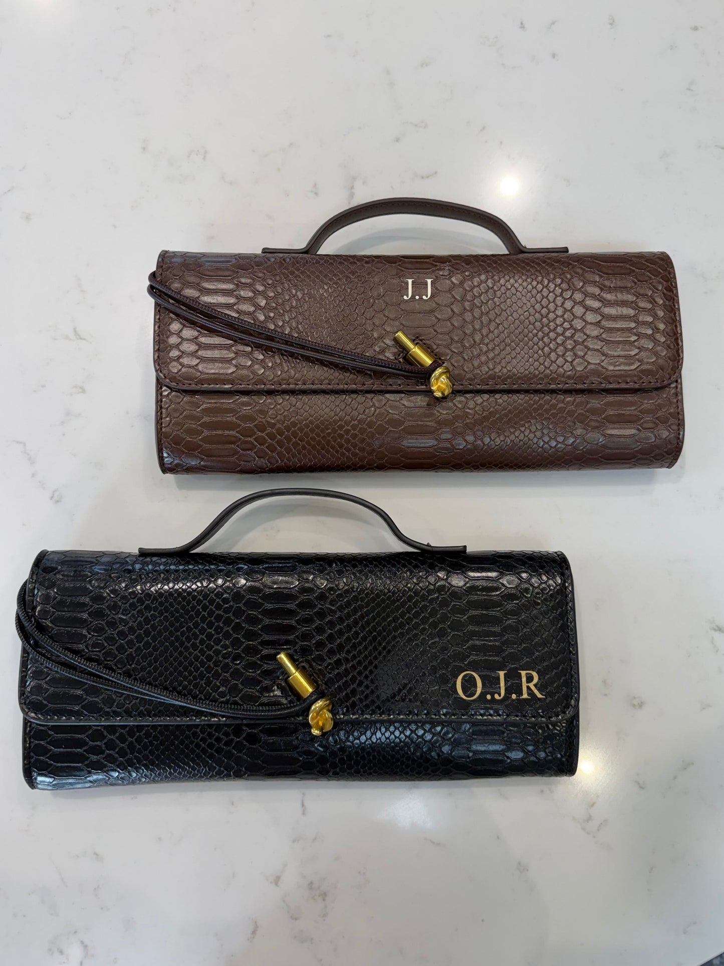 Personalised Crocodile Clutch Bag