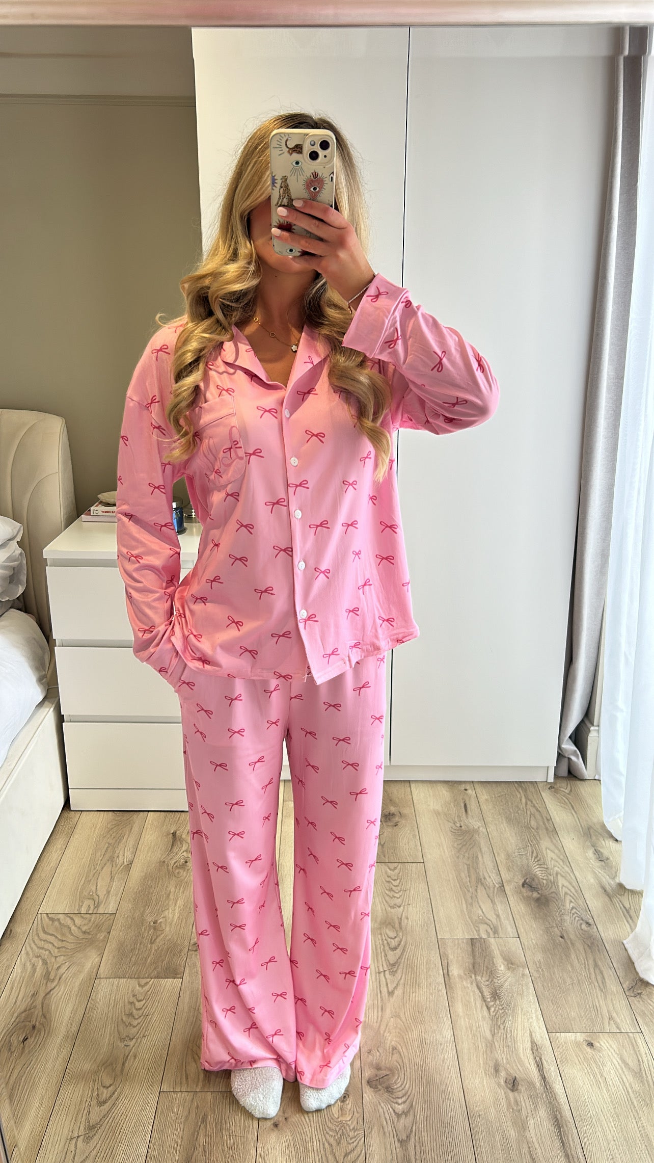 PRE-ORDER Personalised Bow inspired boyfriend pyjamas
